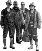Underground Miners, Andre Bourget on left, Steve Long in back